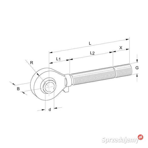 Końcówka oczkowa łącznika górnego M30x35 257x220 Kamionna sprzedam