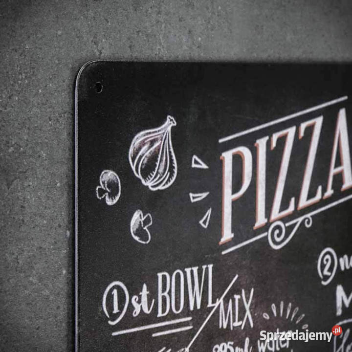 Tabliczka dekoracyjna metalowa PIZZA RECIPE Chmielnik