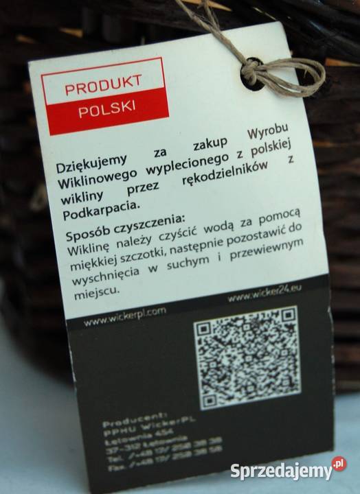 Kosz wiklinowy prezentowy średni ciemny brąz Lublin