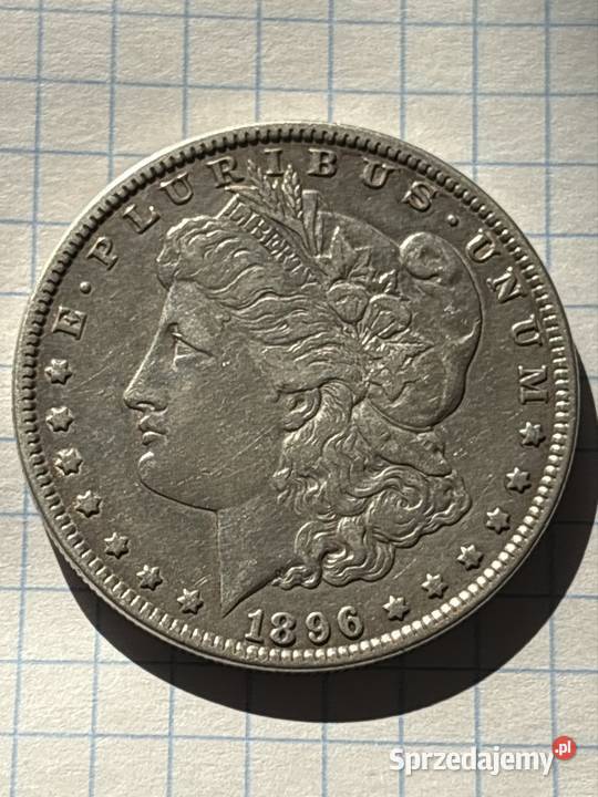 srebrna moneta Morgan Dollar z roku 1896 Antyki, Sztuka, Kolekcje Stargard