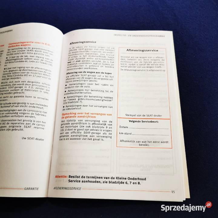 Czysta książka serwisowa niemiecka SEAT Jaworzno