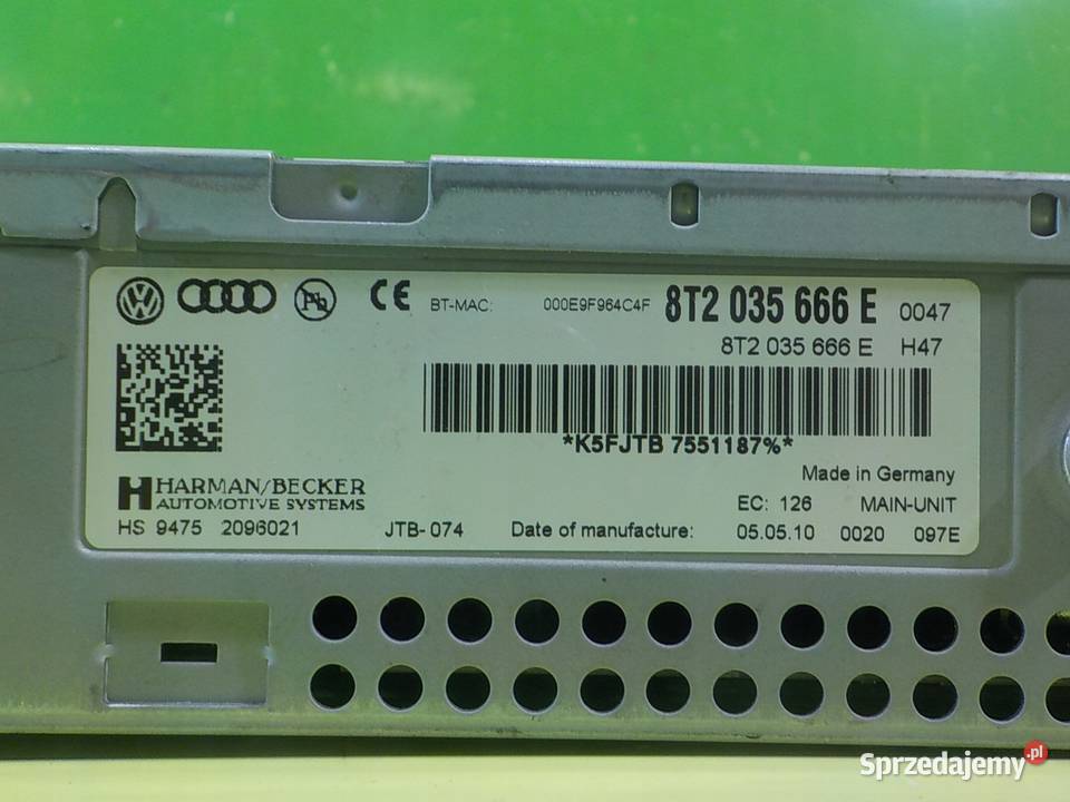 AUDI A5 8T 20 TFSI 10r CABRIO 2D czytnik