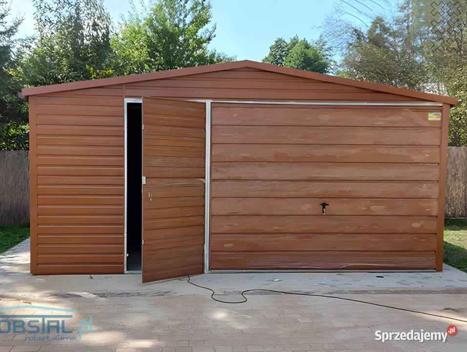 Garaż Blaszany drewnopodobny 5x5m PREMIUM