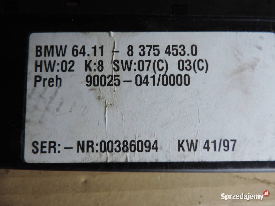 BMW E39 Panel klimatyzacji nawiewu 8375453 panele sterowania, przełączniki Nowy Sącz