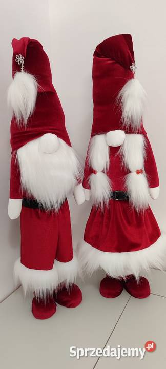 Skrzaty świąteczne Mikołaj czerwony biały