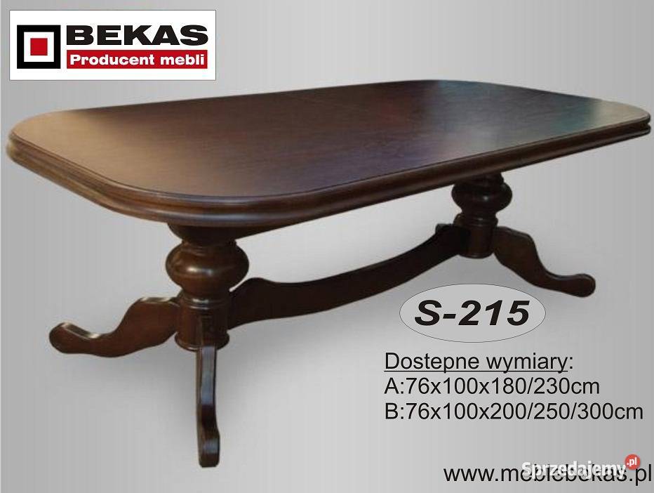 Stylowy Stół S215 Bańka 180230m Bekas Producent 76cm kujawsko-pomorskie Rabinowo sprzedam