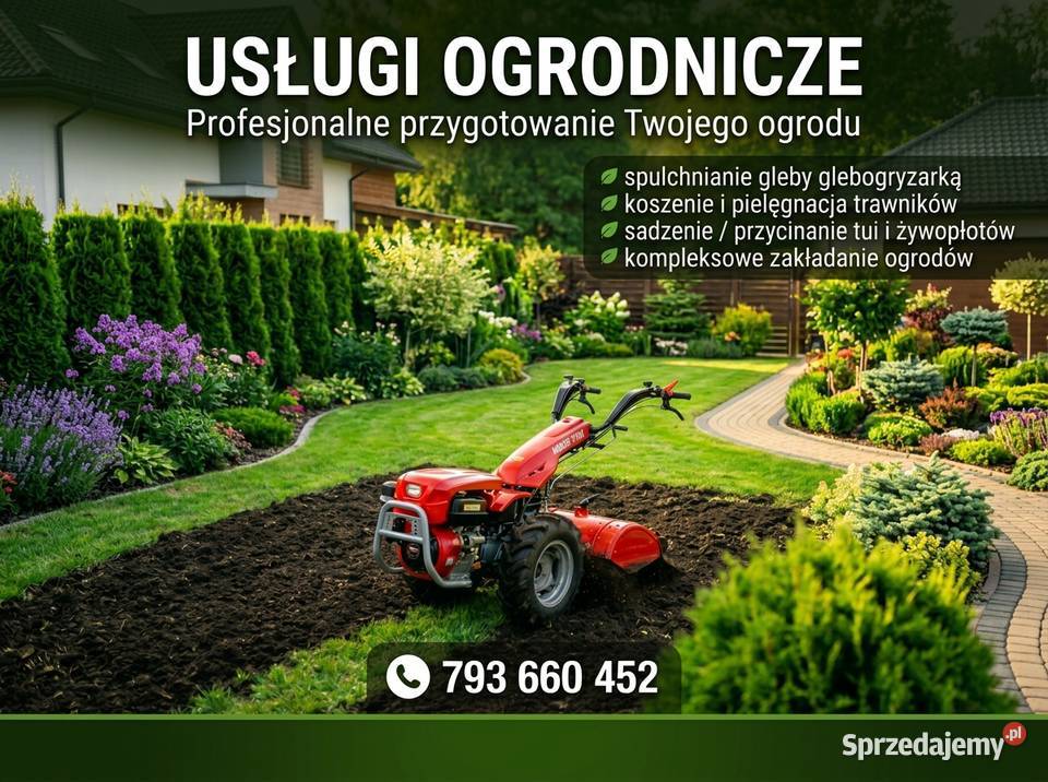 Usługi ogrodnicze usługi glebogryzarką koszenie Włocławek