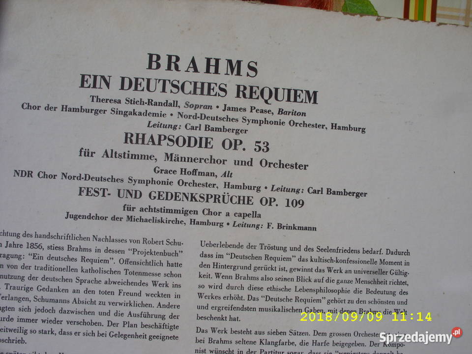 Klasyka JOHANNES BRAHMS 3 plyty winylowe Płyty i kasety dolnośląskie Wołów