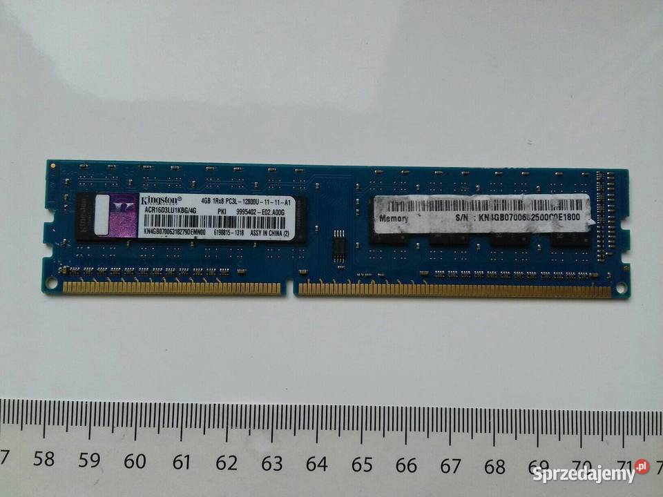 Kingston DDR3 PC3L 4GB 1600MHz 12800U nie działa Bydgoszcz