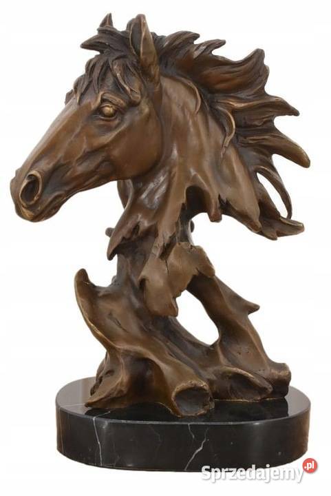 Głowa Konia Koński Łeb Koń Figura Rzeźba z Brązu Kraków
