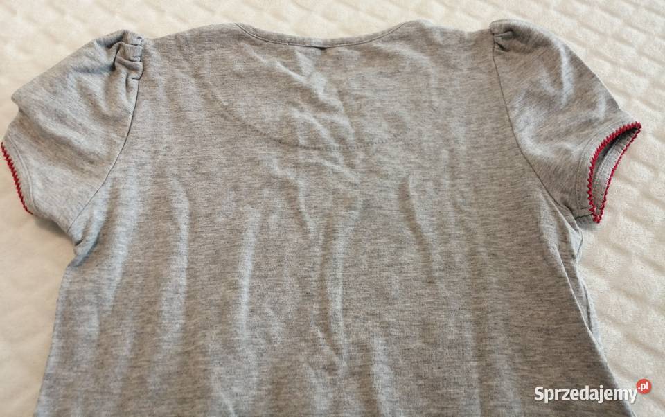 Koszulka krótki rękaw dziewczęca kwiatki 92