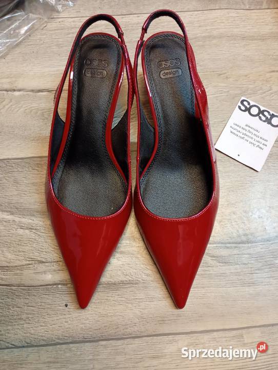 40 ASOS Design Czerwone czółenka z odkrytą piętą Kraków sprzedam