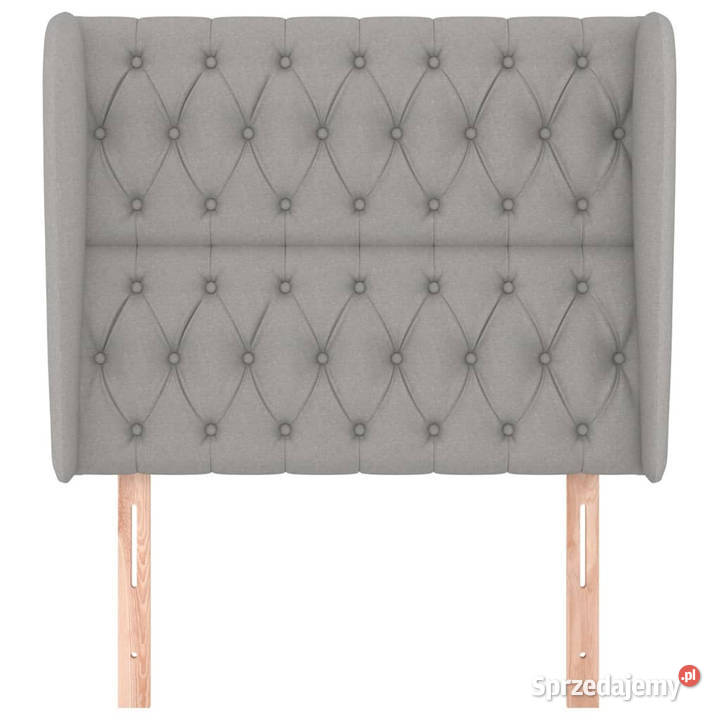 Zagłówek uszak jasnoszary 103x23x118128 tkanina Ramy i stelaże