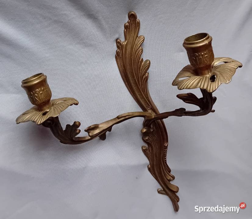 Mosiężny kinkiet świecznik Francja druga połowa Antyki Koźminek sprzedam