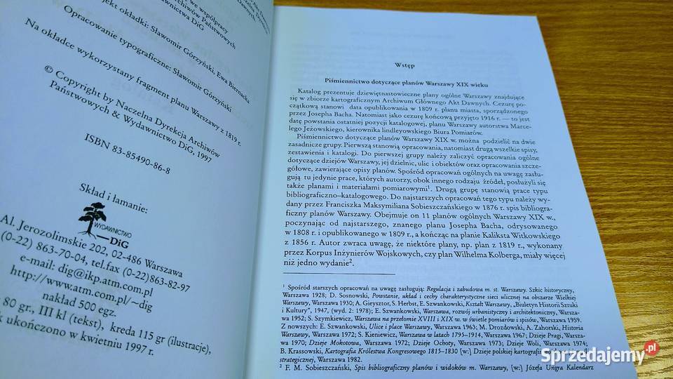 Plany ogólne Warszawy 18091916 w zbiorach Książki naukowe i popularnonaukowe Gdańsk sprzedam
