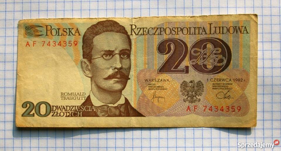 BANKNOT 20 ZŁOTYCH 1982 POLSKA R TRAUGUTT Piszczac sprzedam