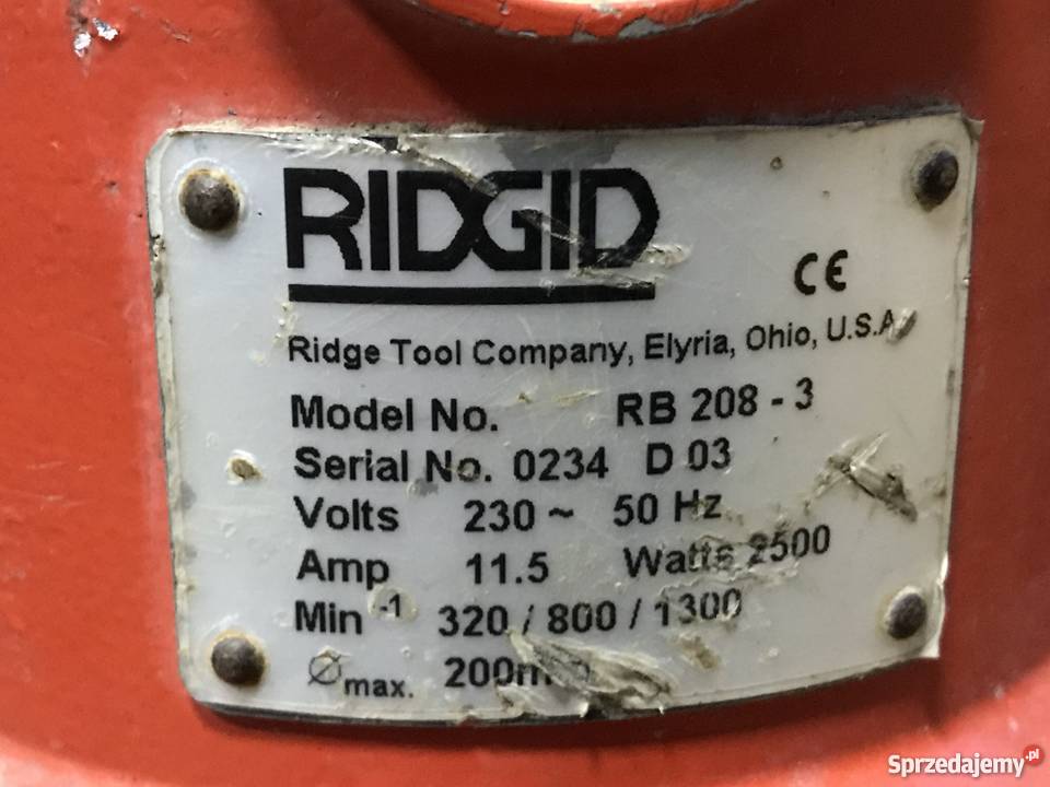 Wiertnica RIDGID RB 2083 stojak zestaw 6 koronek Szemud