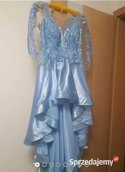 Piękna SUKNIA WESELNA karnawałowa błękitna Warszawa