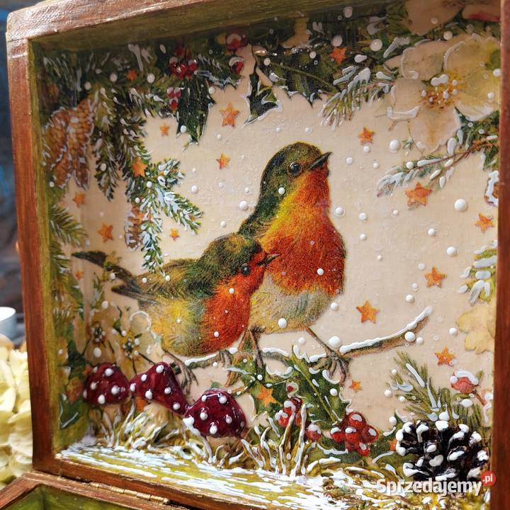Skrzynka Szkatułka Decoupage Rękodzieło Święta Łódź sprzedam