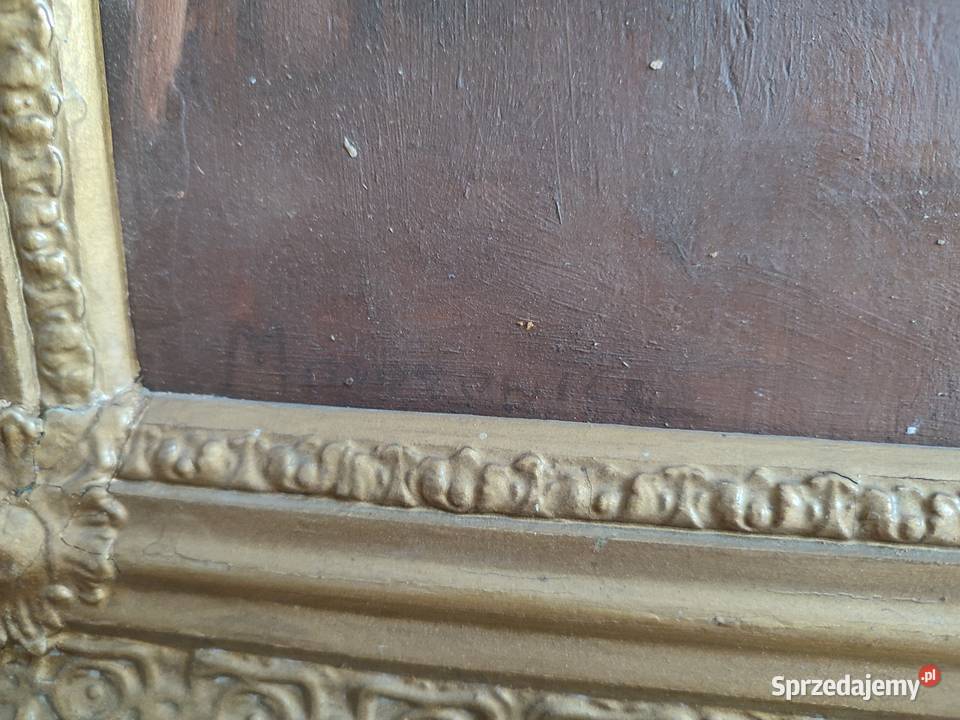 Obraz olejny scena rodzajowa sygnowana Mrozowicz sprzedam