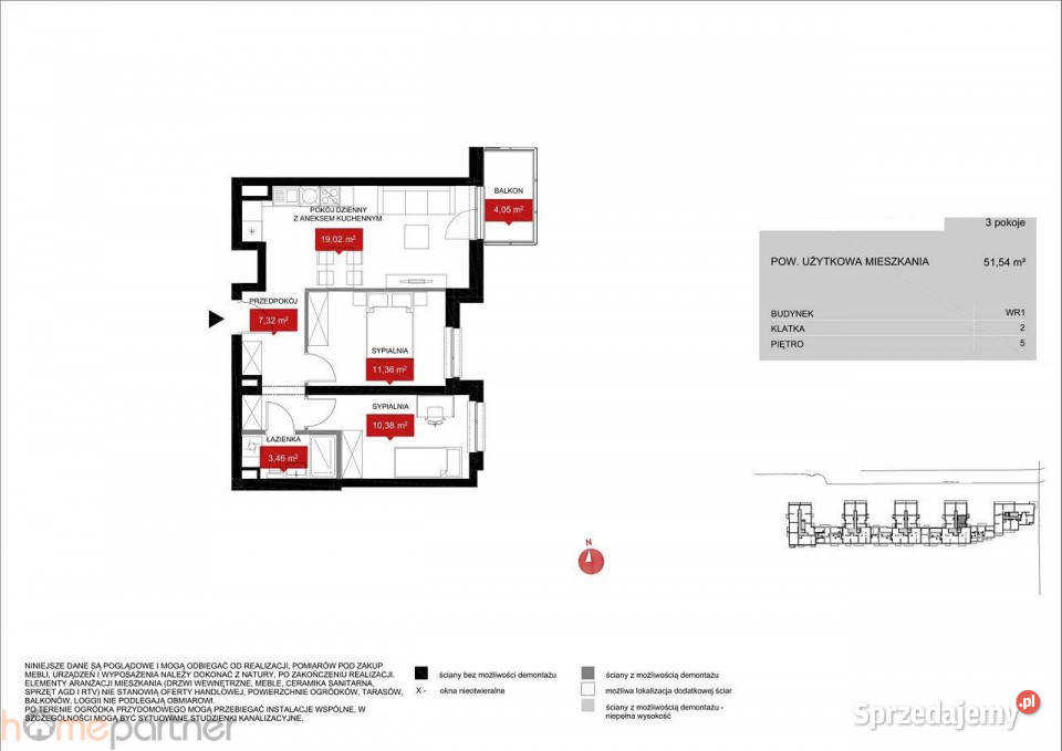 Mieszkanie 5154 metry 3pokojowe Wrocław balkon dolnośląskie