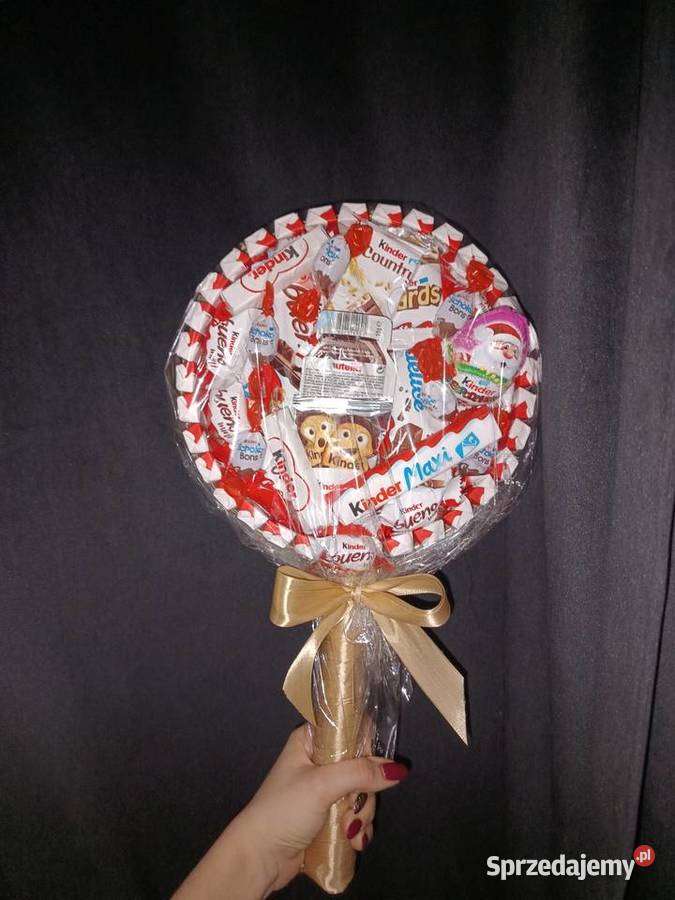 Bukiet ze słodyczy kinder Box na święta Urodziny Ląd