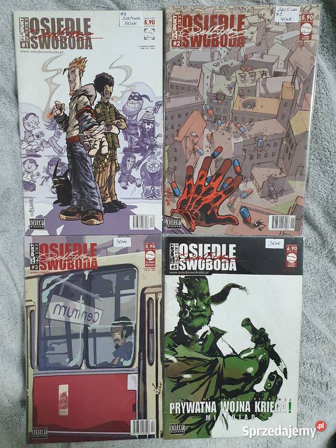 Osiedle Swoboda zestaw 4 komiksów 2004 wydanie 1 Polskie