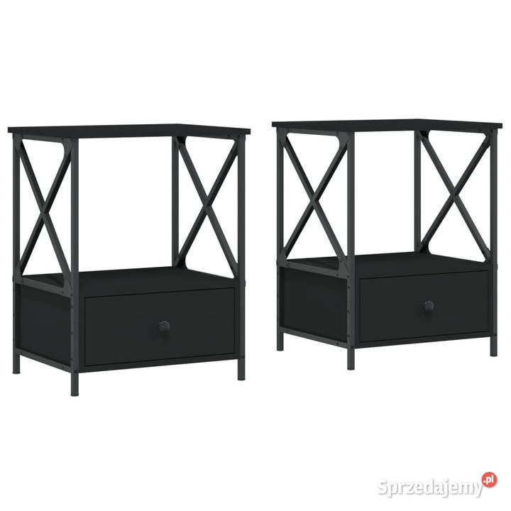 Stoliki nocne 2 czarne 50x41x65 WM826084 mazowieckie Warszawa sprzedam