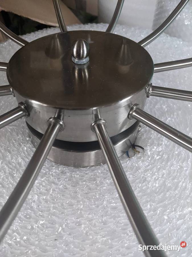 żyrandol 12ramienny stal chromowa duży