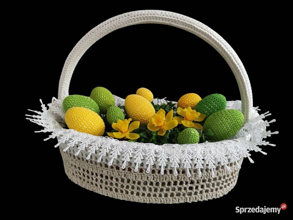 Koszyk szydelkowy Wielkanocny z serwetka i Ropczyce