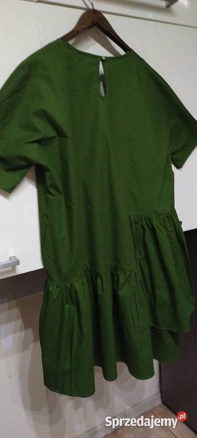 Sukienka w kolorze butelkowej zieleni Bez wzoru lubelskie Lublin sprzedam