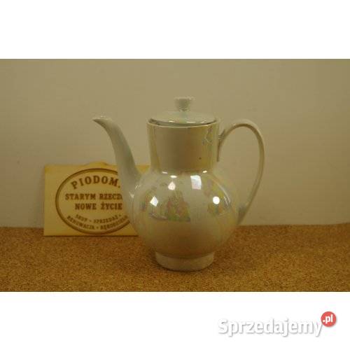 Dzbanek do kawy Ćmielów porcelana perłowa śląskie