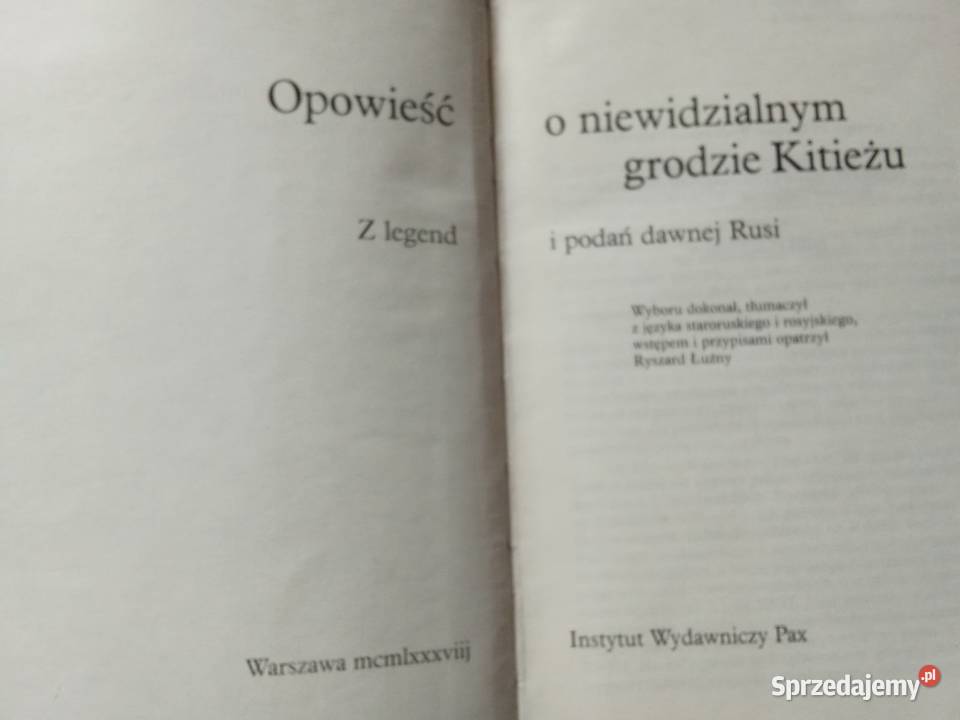 Opowieść o niewidzialnym grodzie Kitieżu legendy Łódź sprzedam