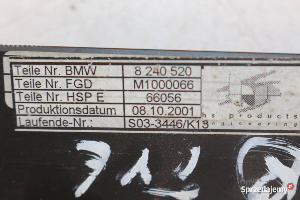 BMW 7 E65 ROLETA DRZWI PRAWA TYŁ 8240520 dolnośląskie Prochowice