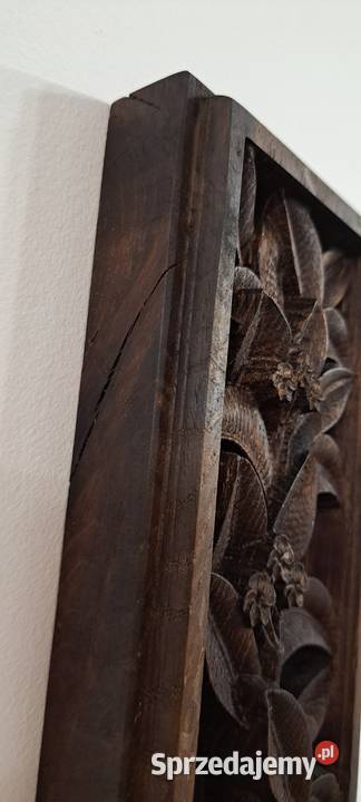 Kwiaty rzeźbione w drewnie PIĘKNE prezent Malechowo