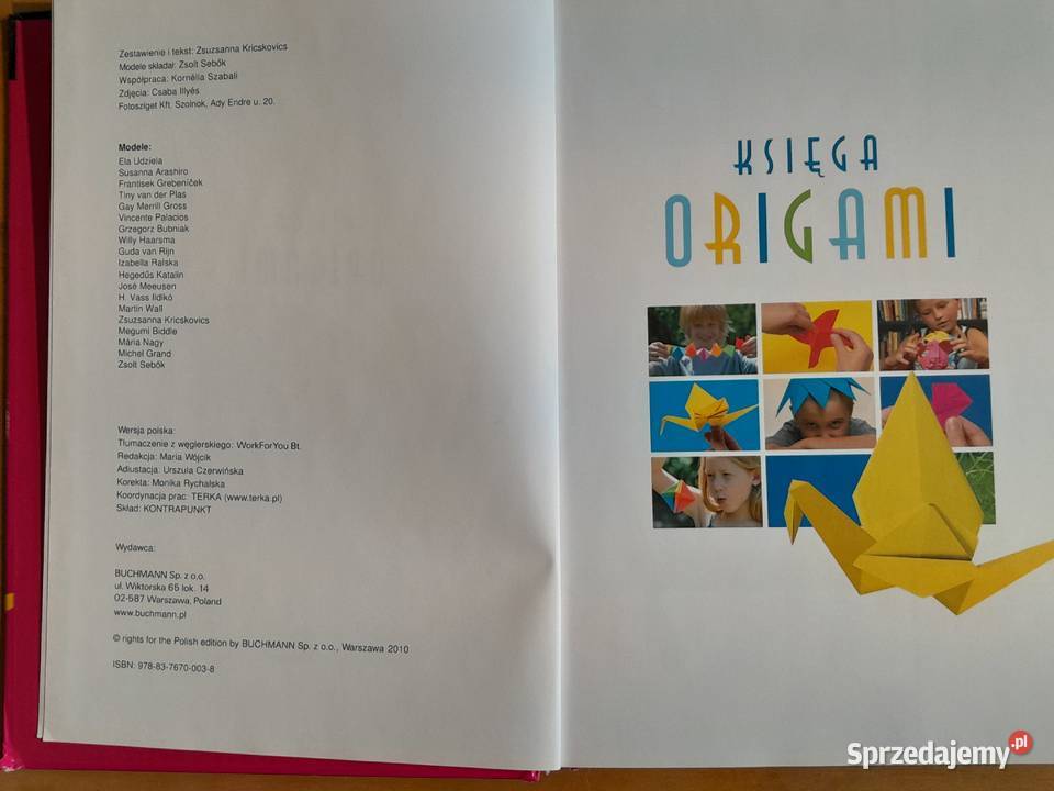 Książka Księga origami składanie papieru wydanie Dąbrowa Górnicza