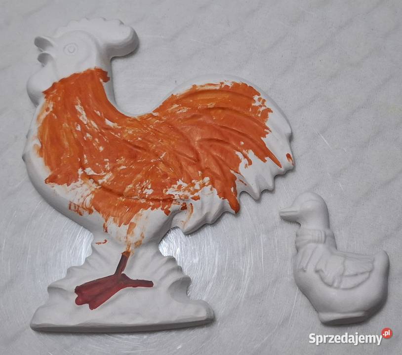 Kogut i kaczka z masy porcelanowej 17 7 Dziecka Czeladź sprzedam