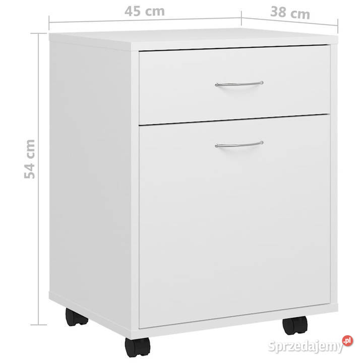 Szafka na kółkach biała 45x38x54 materiał Warszawa