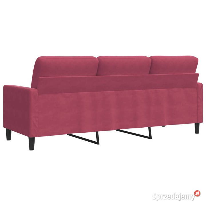 Sofa 3osobowa winna czerwień 180 obita aksamitem mazowieckie Warszawa