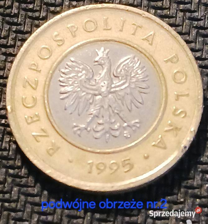 2 złote 1995 r 2 Podwójne obrzeże błąd mennicy Konin sprzedam