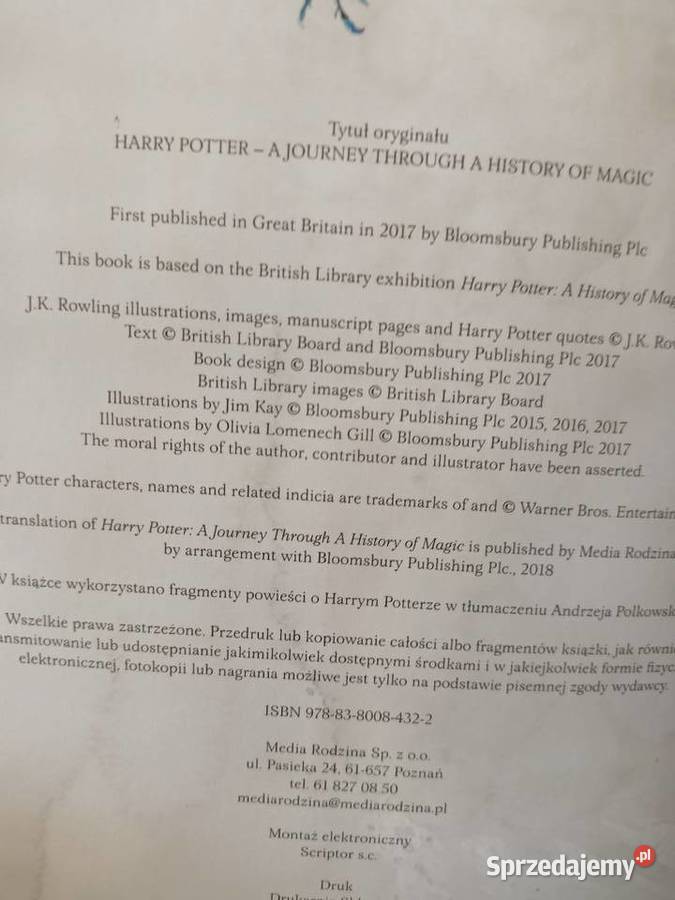 Harry Potter podróż historię magii książki Warszawa sprzedam
