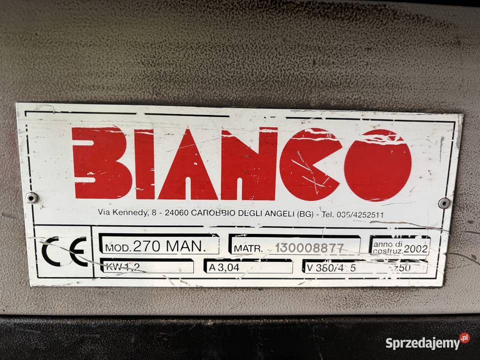 Przecinarka taśmowa piła BIANCO MOD 270MAN