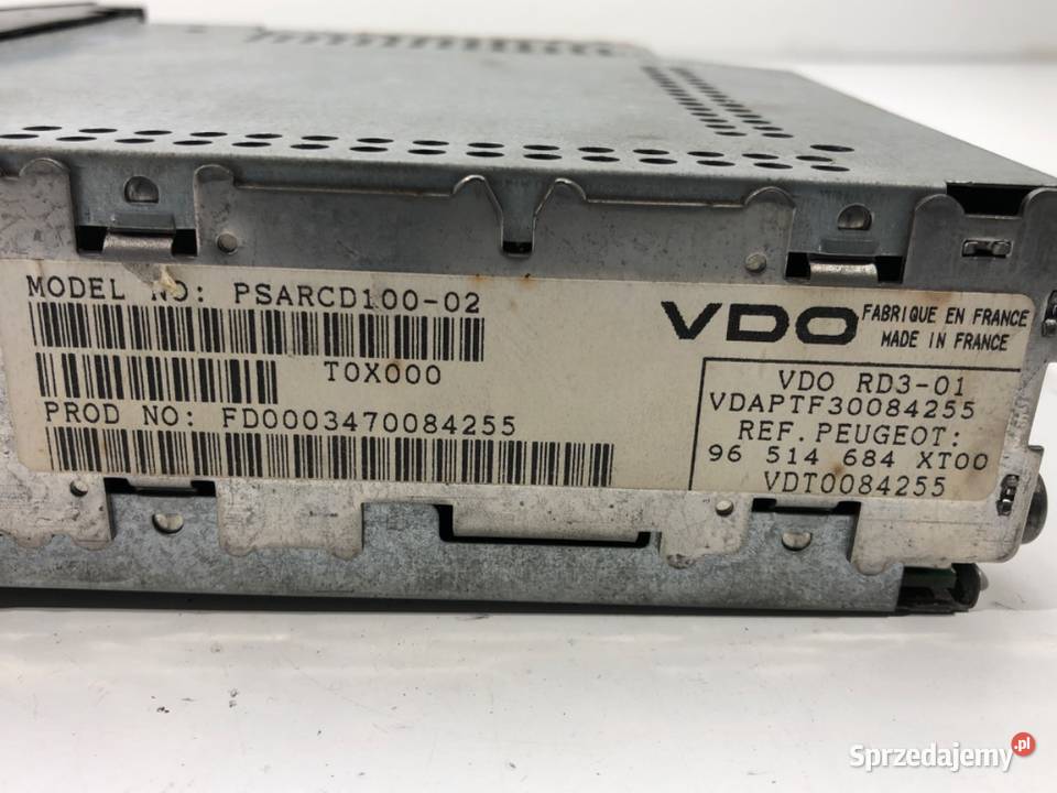 RADIO PEUGEOT 307 96514684XT 0012 ODTWARZACZ
