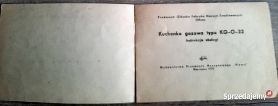 Instrukcja obsługi Kuchenka gazowa O32 Ostrów Wielkopolski