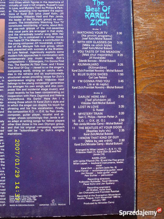 Rock LP KAREL ZICH CZECH Wołów sprzedam