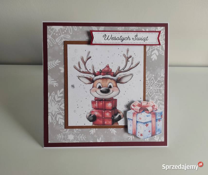 Kartka ręcznie robiona handmade świąteczna Boże łódzkie Łódź