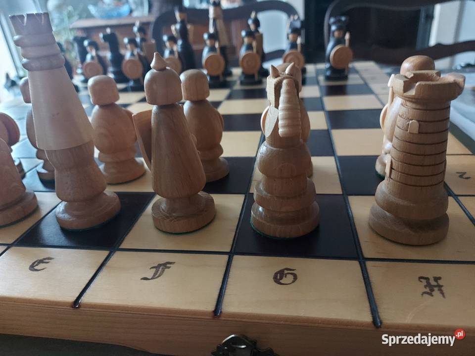 Wielkie szachy drewniane 56x56 Sosnowiec