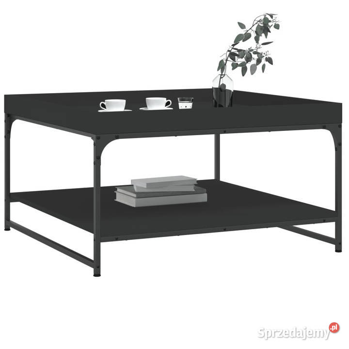 Stolik kawowy czarny 80x80x45 materiał Warszawa