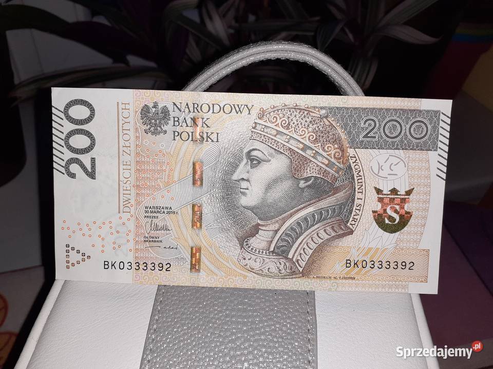 Banknot 200 ciekawy numer 3333 250 Sosnowiec