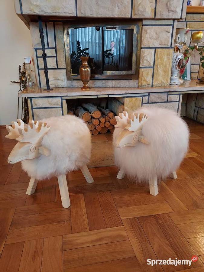 Renifer Reniferek Ozdobny z Naturalnej Owczej